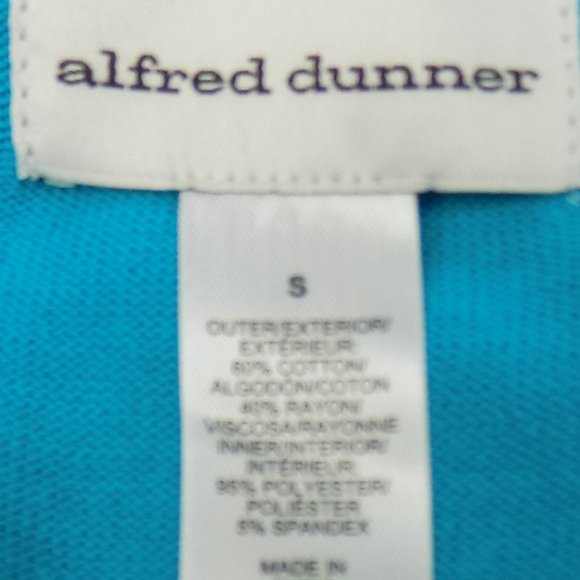 Alfred Dunner Easy Street Turquoise Sweater With Faux Inside Top Size S NWT - Picture 8 of 8